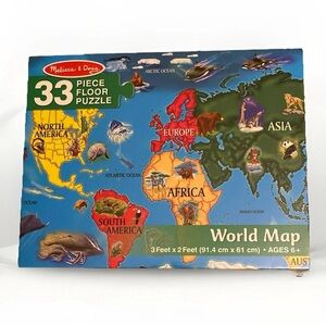 Melissa & Doug Colorful World Map Puzzle - 33 Pieces